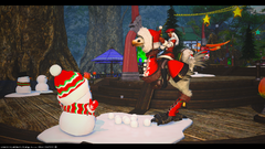 "Look, Souffle! A Snowman!"